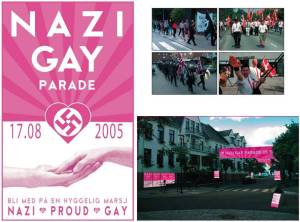 Il volantino di una parata per l'orgoglio nazi-gay in Svezia