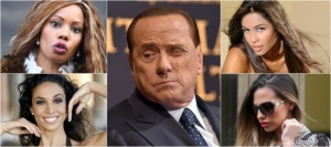 Berlusconi e parte del suo harem