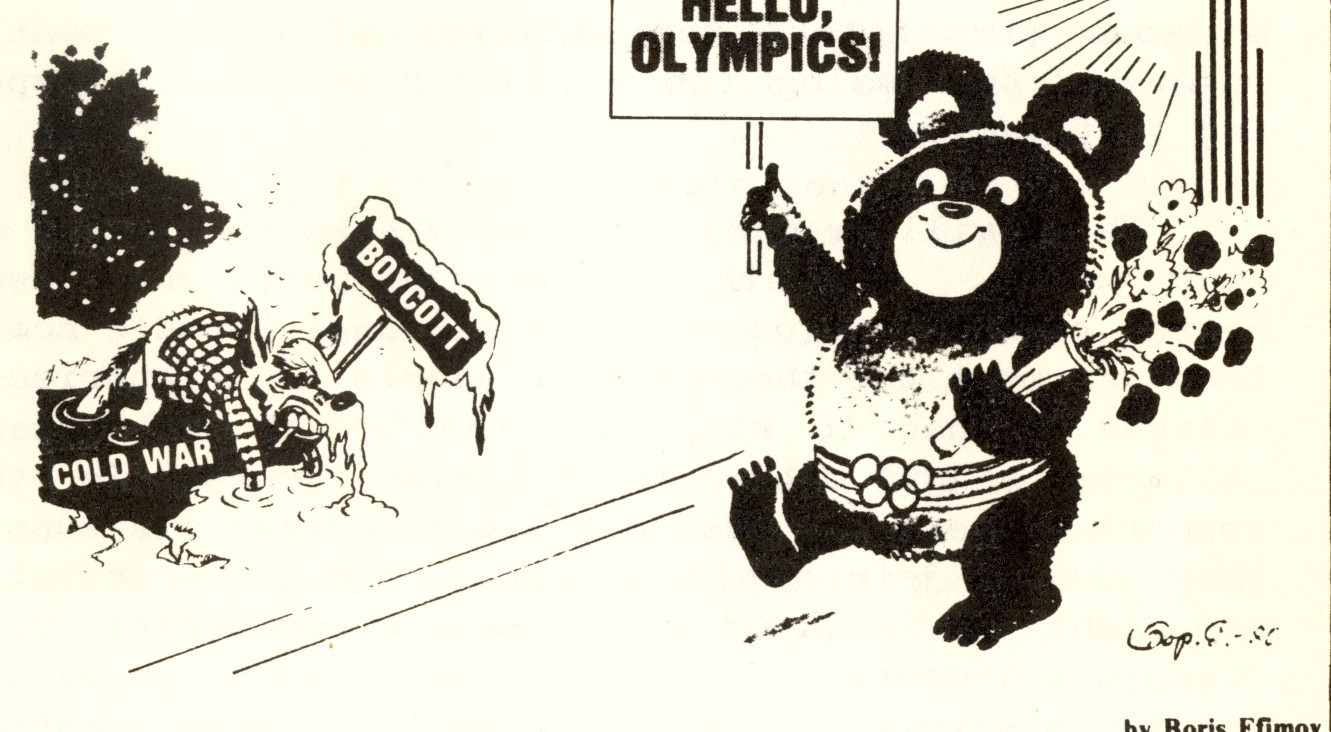 vignetta urss contro boicottaggio olimpiadi di mosca